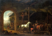 212/calraet, abraham van - the interior of a stable